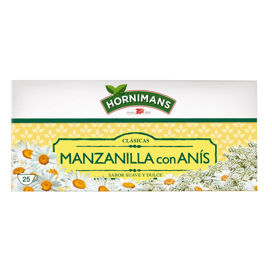 Manzanilla HORNIMANS con anís estuche 25 sobres
