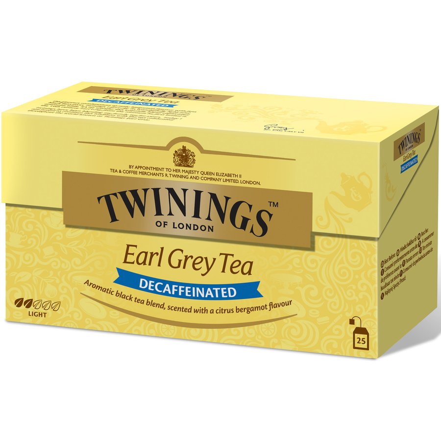 Té TWININGS Earl Grey descafeinado sin teína estuche 25 sobres x 2 g