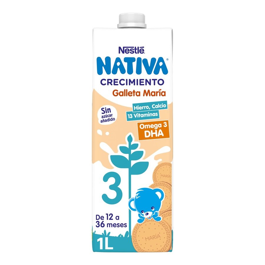Preparado lácteo NESTLE NATIVA crecimiento con galleta + 1 año 1 l