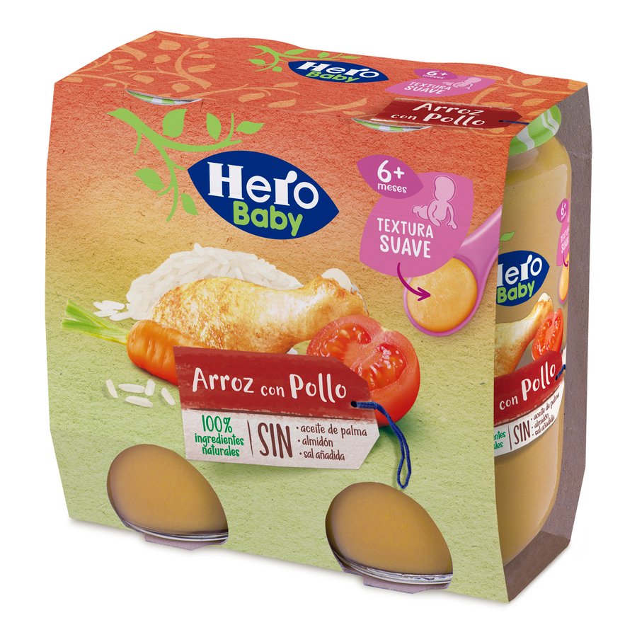 Alimento infantil HERO BABY pollo-arroz pack 2x235 g