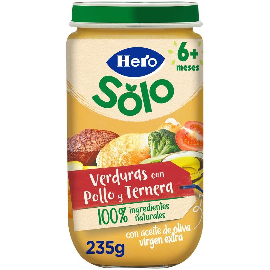 Alimento infantil HERO Baby pollo, ternera y verdura tarrito 235 g