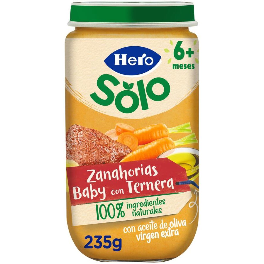 Alimento infantil HERO Baby ternera zanahoria tarrito 235 g