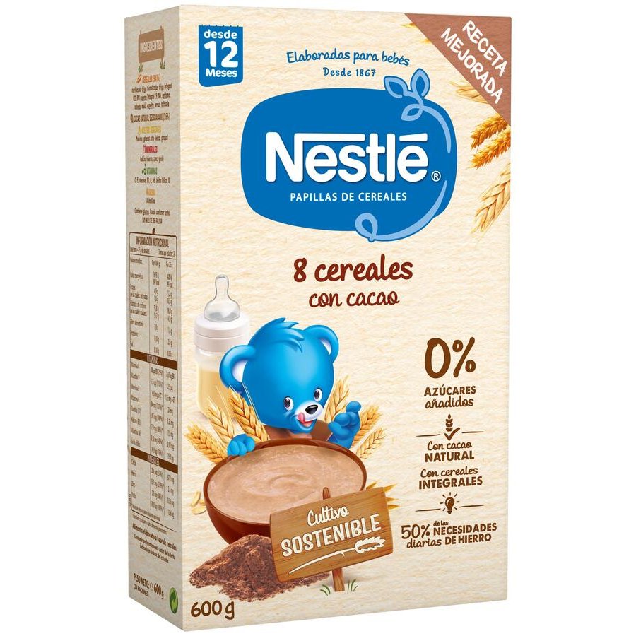 Papilla NESTLE cereales cacao 600 g