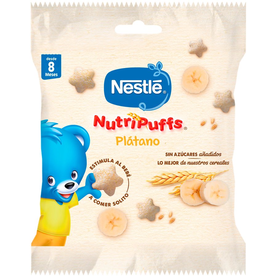 Snack cereal con plátano NESTLE Nutripuffs bolsa 7 g