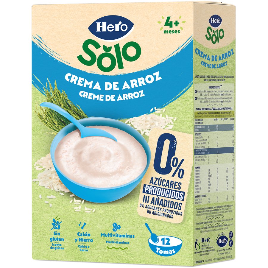 Papilla HERO BABY crema de arroz sin gluten estuche 220 g