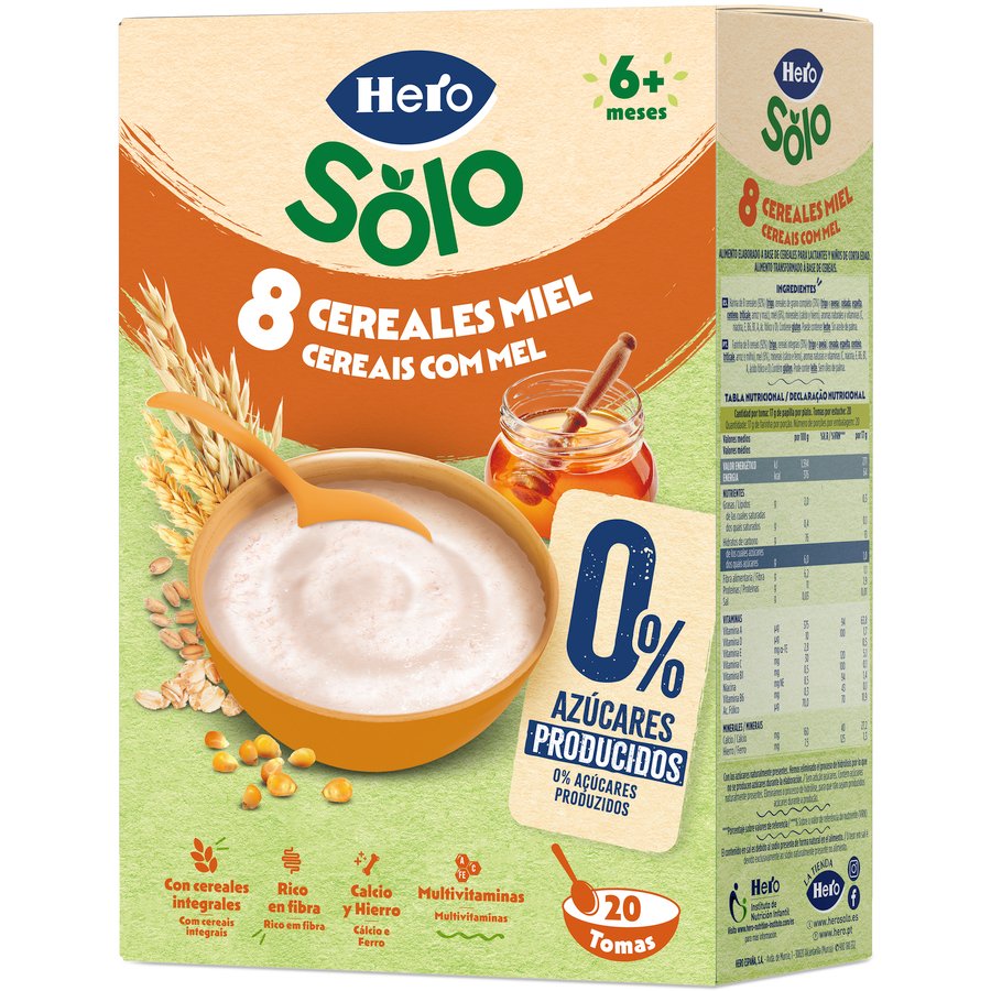 Papilla HERO BABY 8 cereales miel 340 g