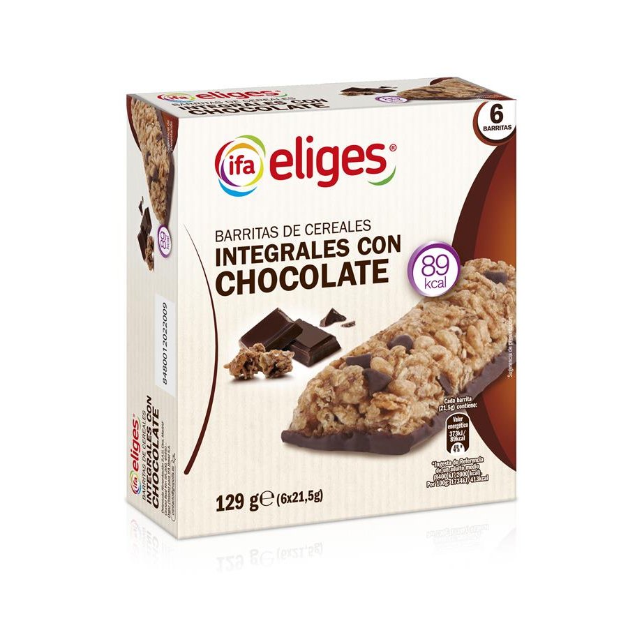Barritas cereales integrales con chocolate IFA ELIGES  6X21,5 g