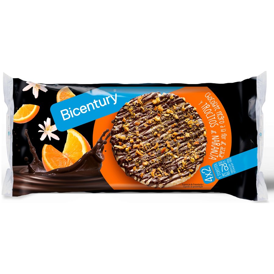 Tortitas arroz chocolate azahar naranja BICENTURY 139 g