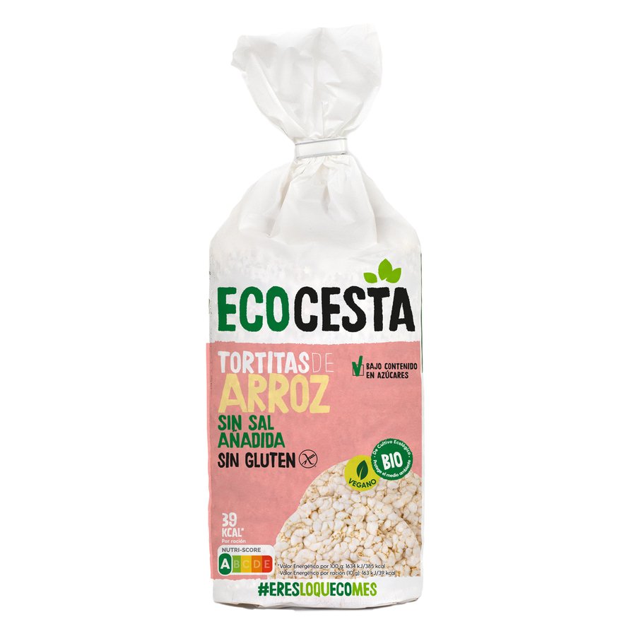 Tortitas de arroz sin sal bio ECOCESTA sin gluten 115 g
