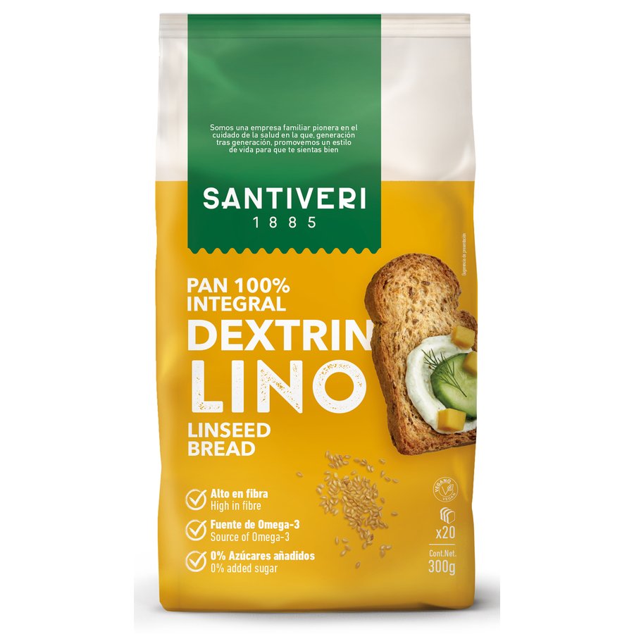 Pan dextrin con lino SANTIVERI 300 g