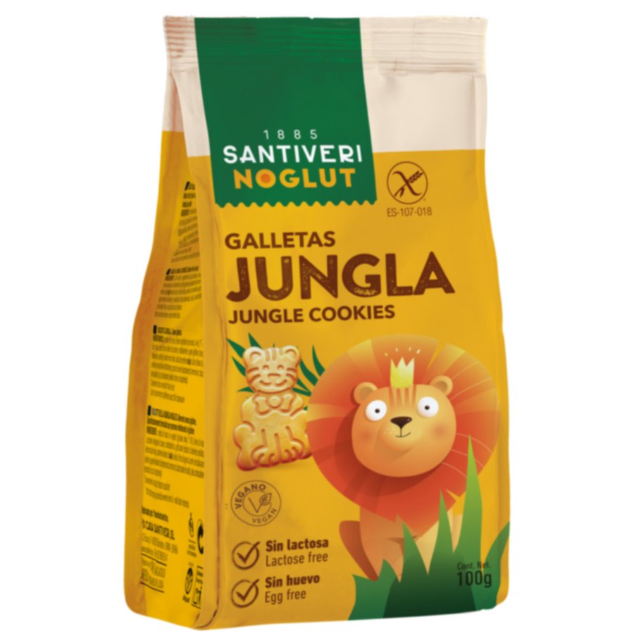 Galletas Jungla sin gluten y sin lactosa Noglut SANTIVERI 100 g