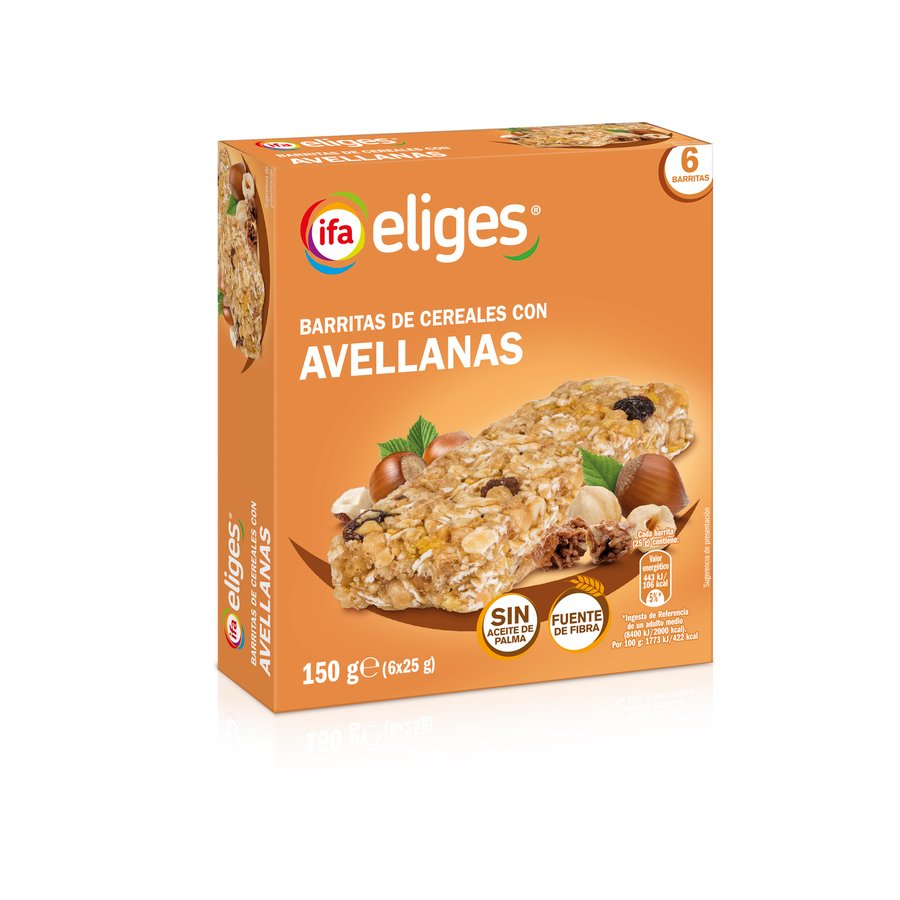 Barritas cereales avellanas IFA ELIGES 6X25 g