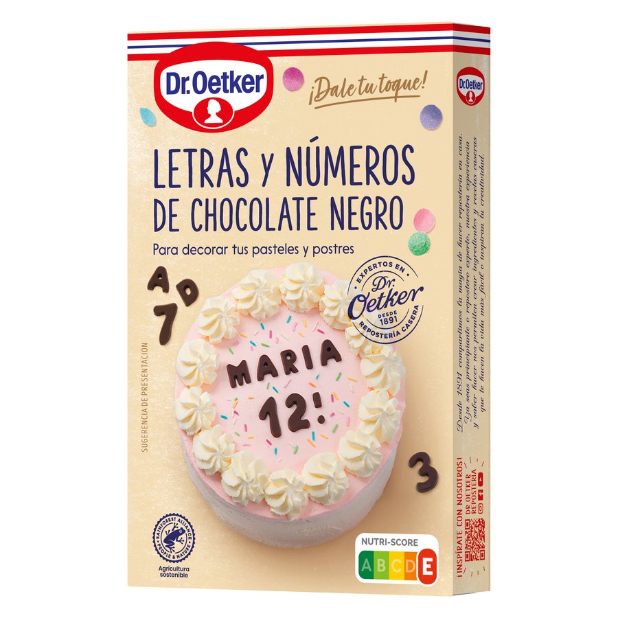 Letras y números de chocolate DR.OETKER 60 g