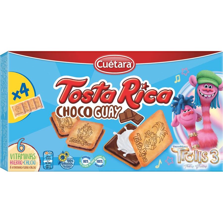Galletas CUETARA Tosta Rica Choco Guay 168 g