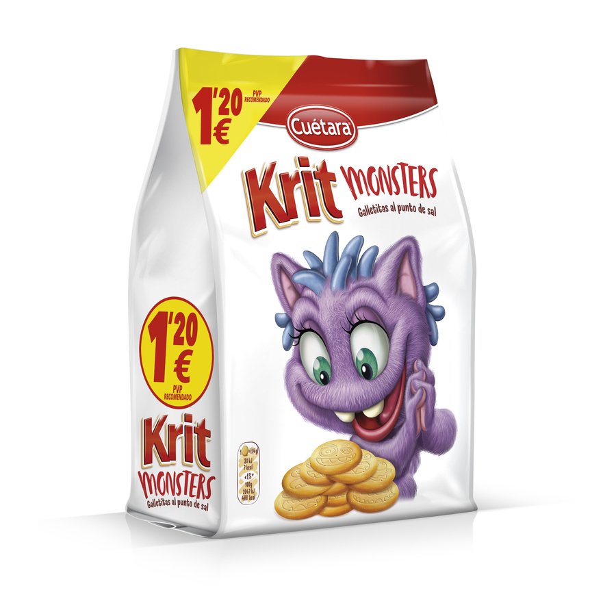 Galletas CUETARA Krit Monsters punto de sal 175 g