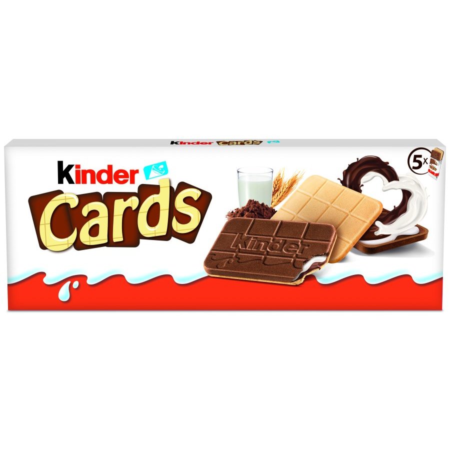 Galletas con chocolate KINDER cards 5x2 unidades 128 g