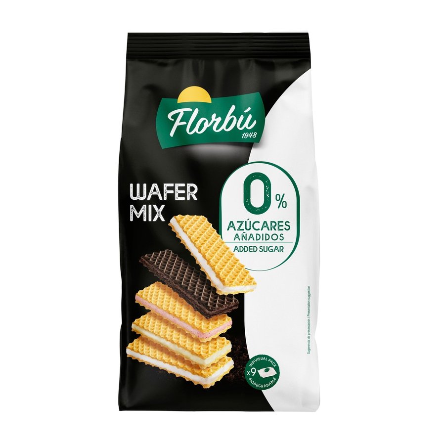 Barquillos FLORBU gourmet wafer mix 0% azúcar 270 g
