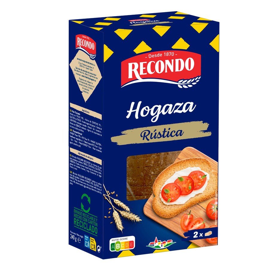 Hogaza de pan tostado RECONDO rústica 240 g