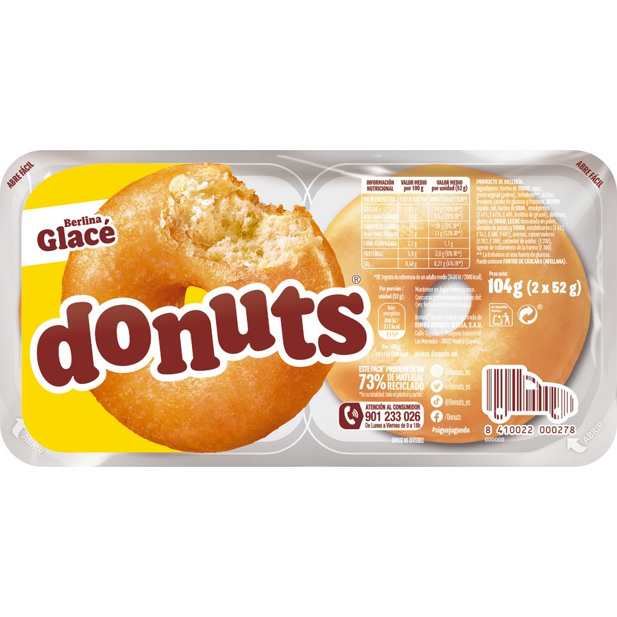 DONUTS Glacé 2 unidades 104 g