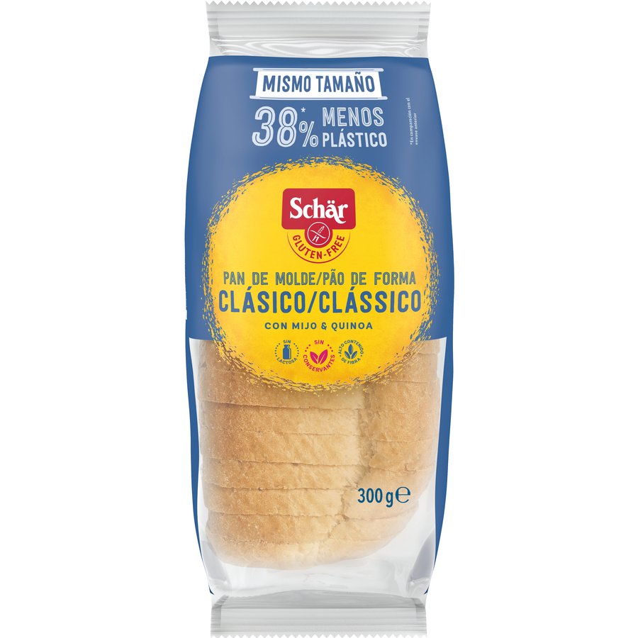 Pan de molde clásico SCHAR sin gluten sin lactosa 300 g