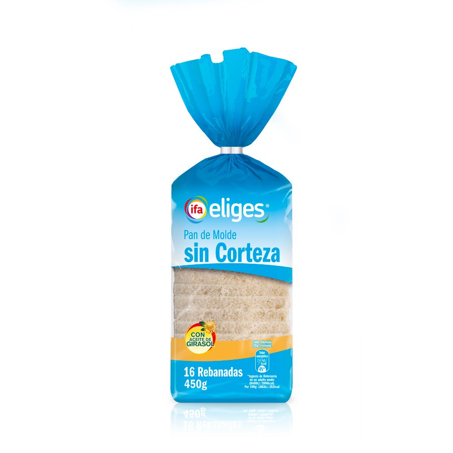 Pan molde sin corteza IFA ELIGES 16 rebanadas 450 g