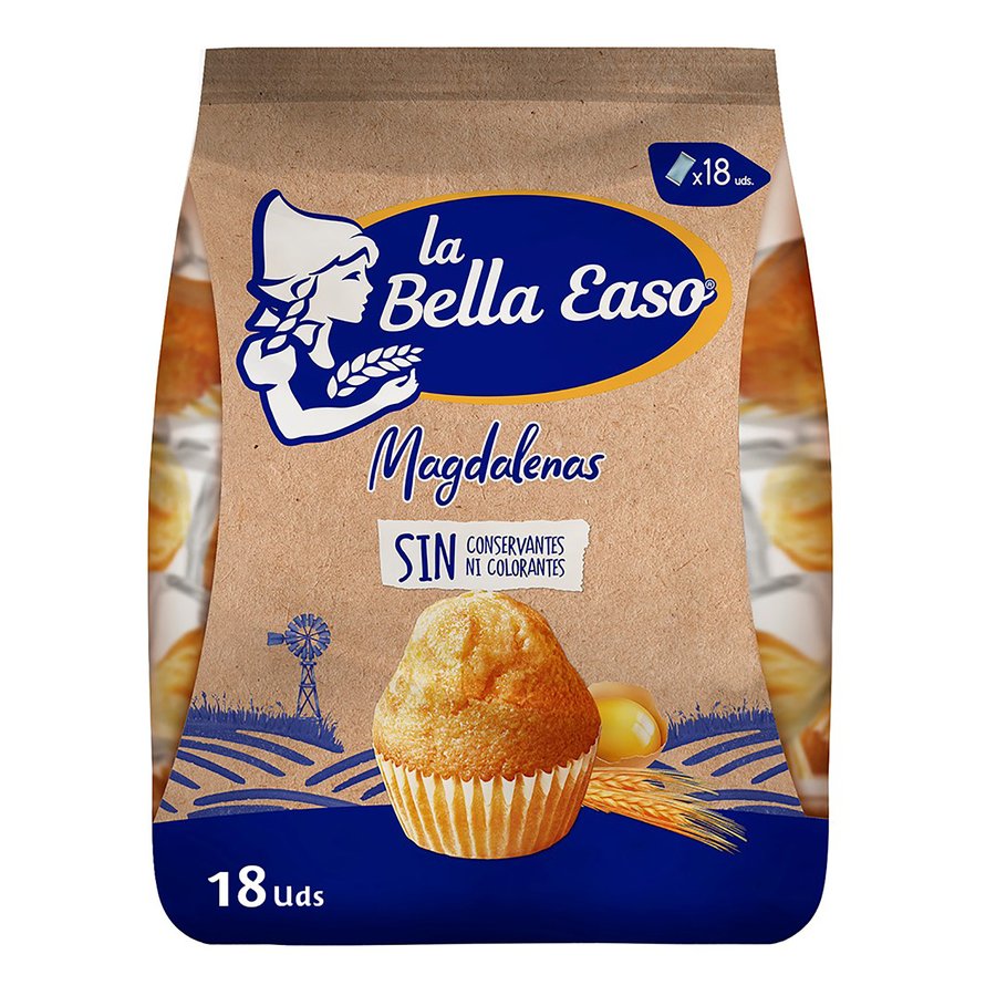 Magdalenas redondas LA BELLA EASO 18 unidades 522 g