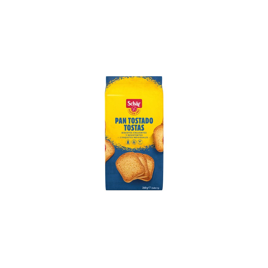 Pan tostado tostas SCHAR sin gluten sin lactosa 260 g