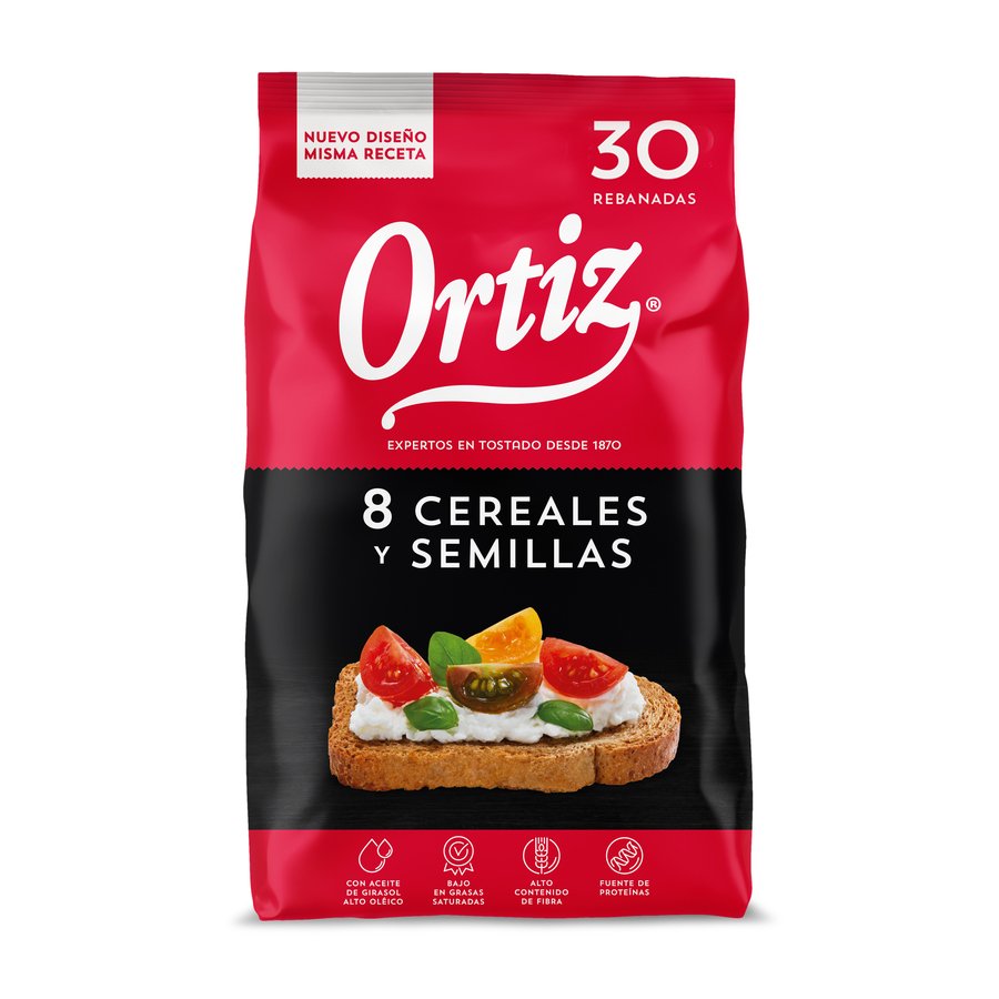Pan tostado ORTIZ multicereales 30 rebanadas 288 g
