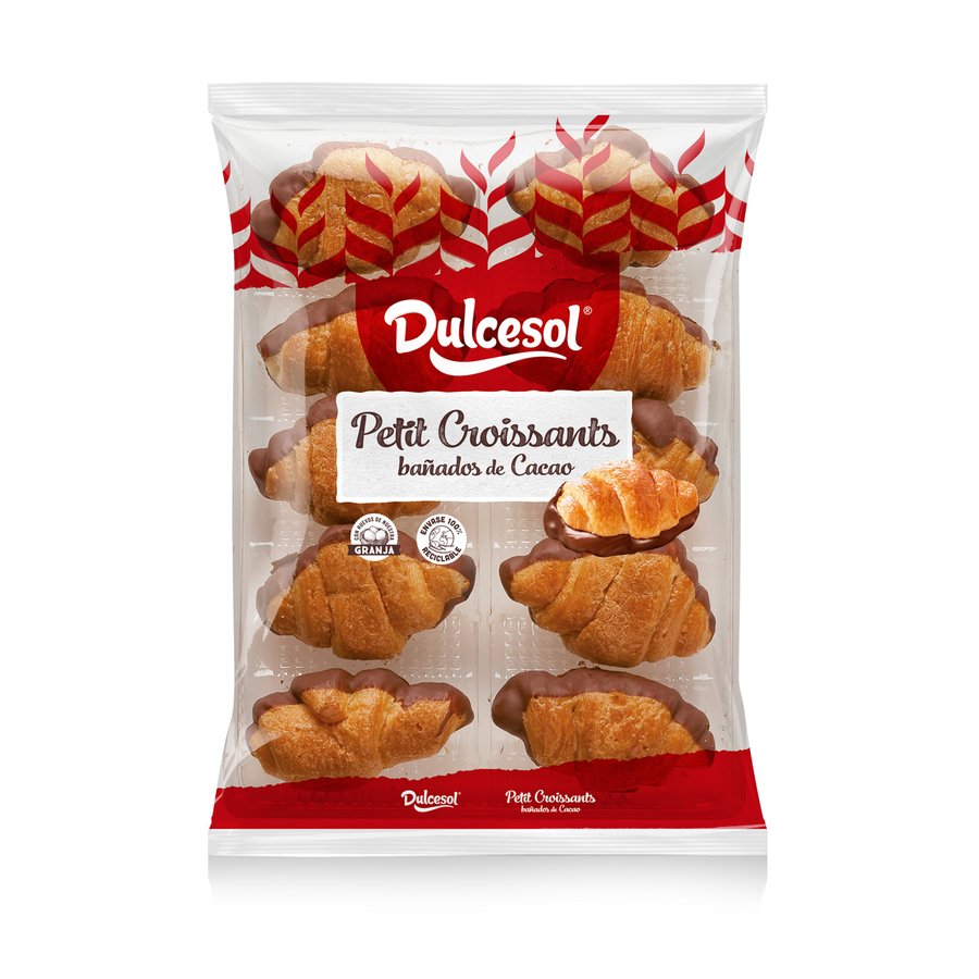Petit croissants DULCESOL baño cacao 10 unidades 150 g