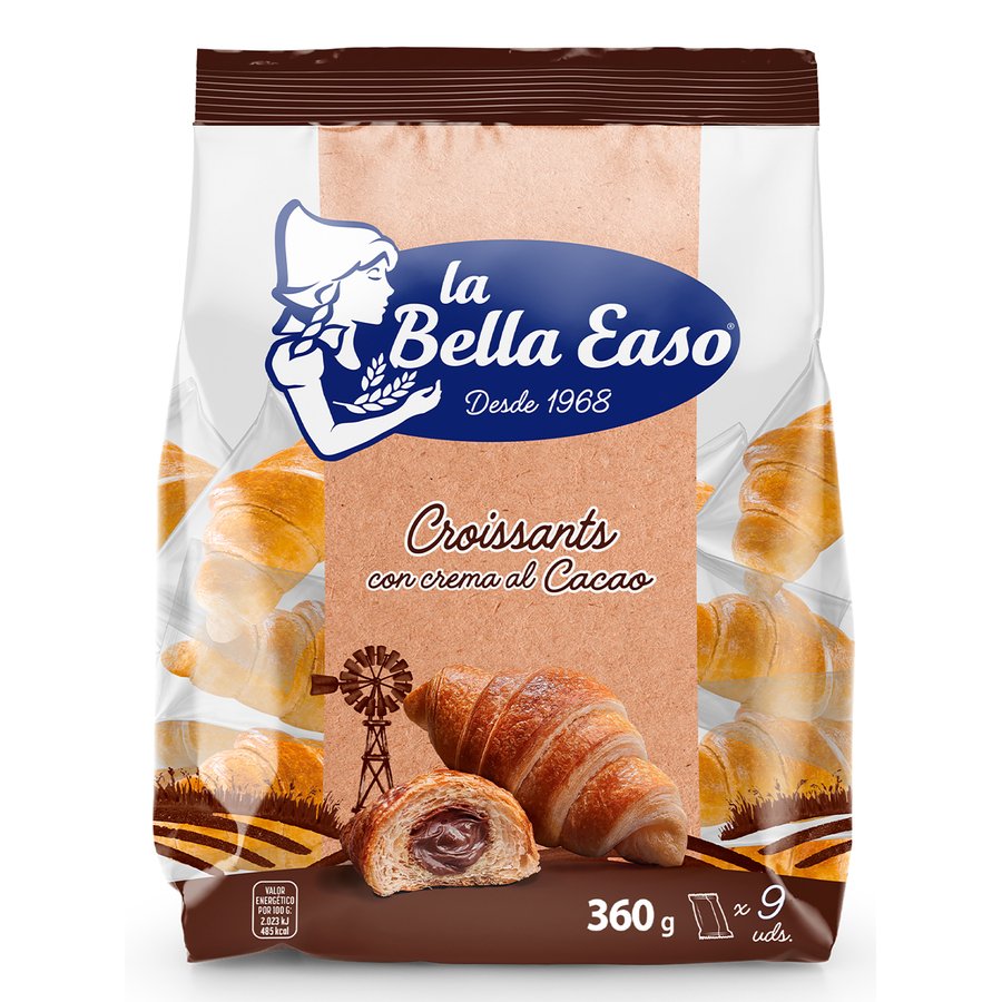 Croissants rellenos choco BELLA EASO 9 unidades 378 g