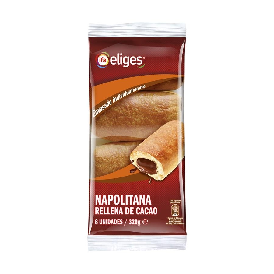 Napolitana chocolate IFA ELIGES bandeja 8 unidades 320 g