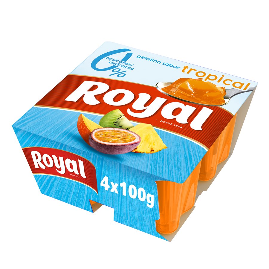 Gelatina ROYAL light 10 KCAL tropical 4x100 g