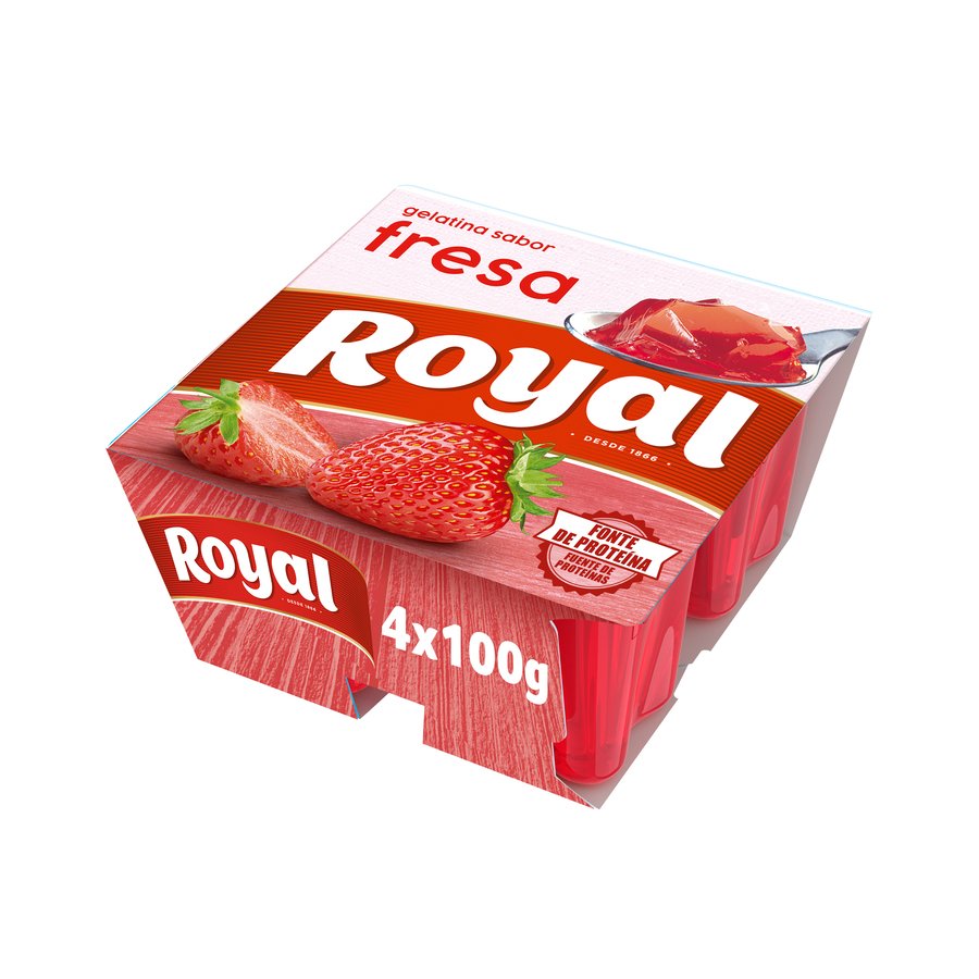 Gelatina preparada ROYAL fresa 4x100 ml