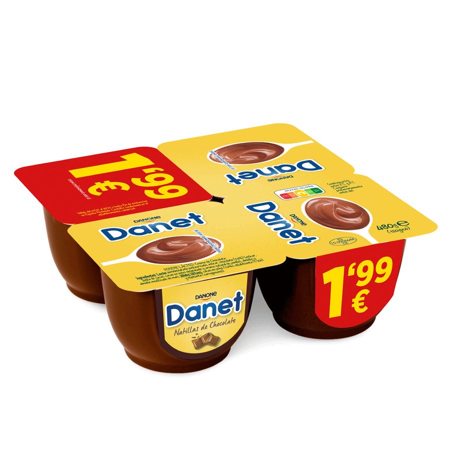 DANET DANONE sabor chocolate pack 4x120 g