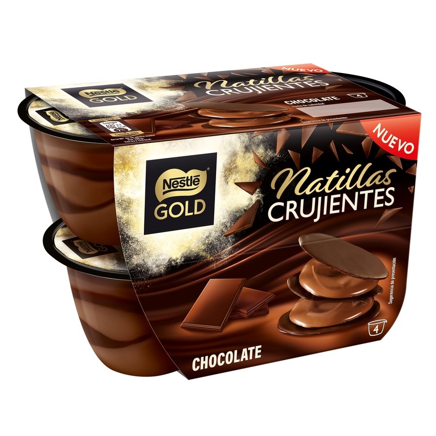 Natillas crujientes choco NESTLE GOLD 4x85 g