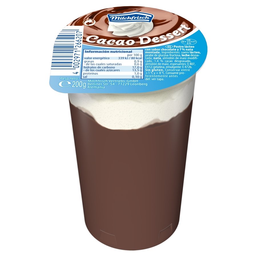 Copa CACAO DESSERT chocolate y nata 200 g
