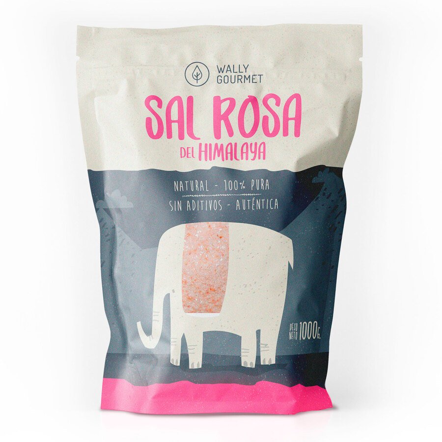 Sal rosa fina 100% pura HIMALAYA doypack sin gluten 1 kilo
