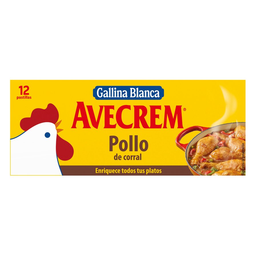 Caldo pollo AVECREM estuche 12 pastillas 120 g