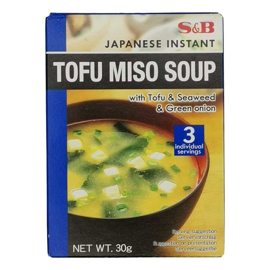 Sopa instantánea S&B miso con tofu pack 3 sobres x 30 g
