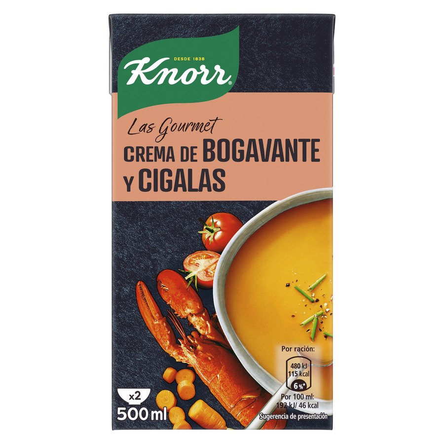 Crema líquida KNORR gourmet bogavante y cigalas 500 ml