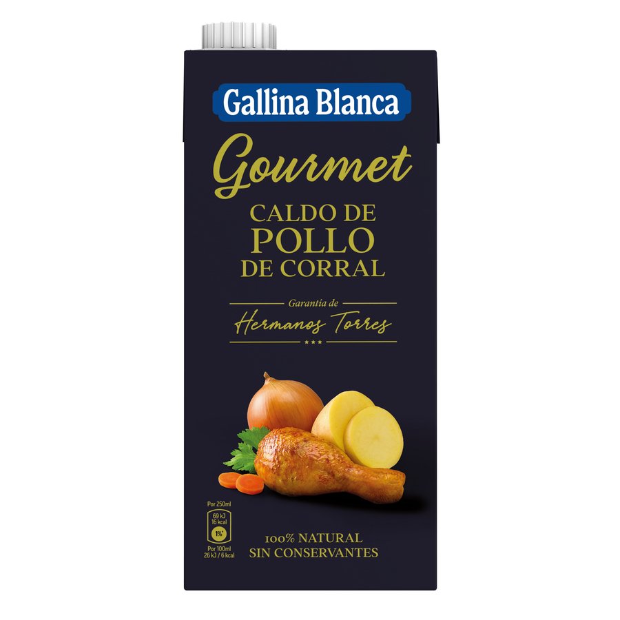Caldo casero GALLINA BLANCA gourmet  pollo 100% natural brik 1 l