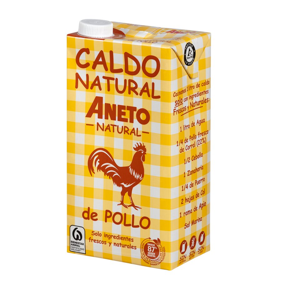 Caldo natural ANETO de pollo brik 1 l