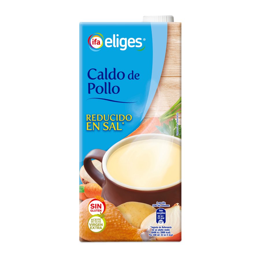 Caldo de pollo reducido en sal IFA ELIGES 1 l