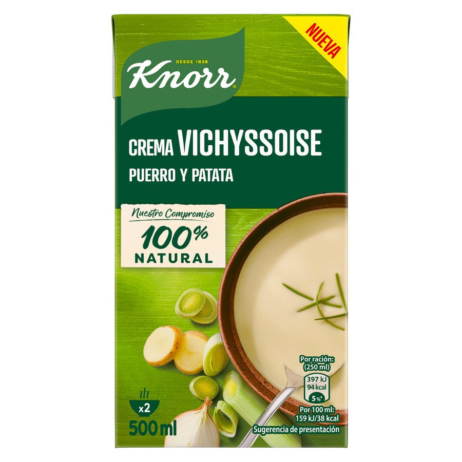 Crema Vichyssoise con ingredientes naturales KNORR 500 ml