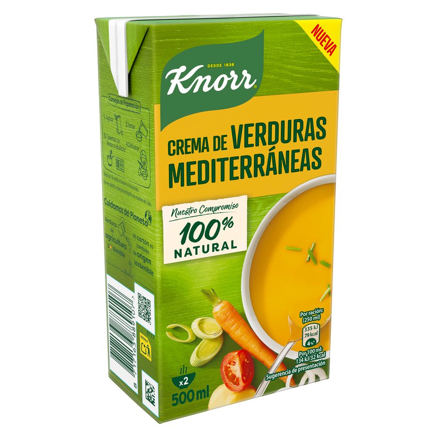 Crema verduras mediterráneas con ingredientes naturales KNORR 500 ml