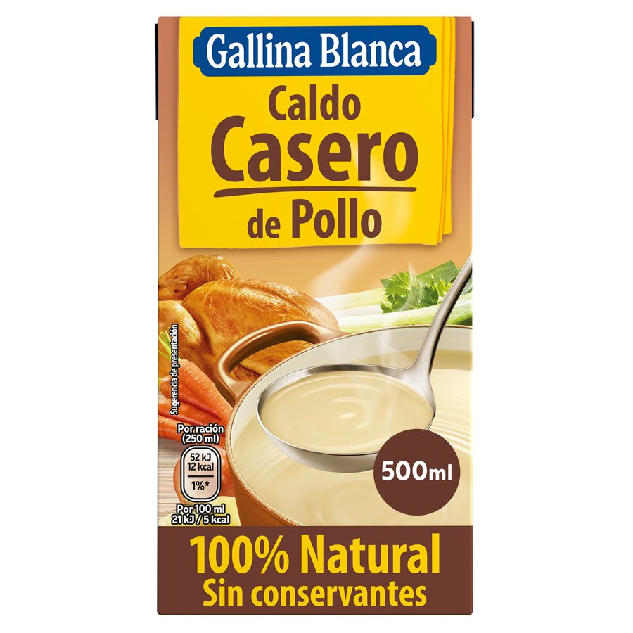 Caldo casero 100% natural GALLINA BLANCA pollo 500 ml