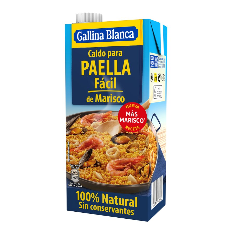 Caldo natural para paella fácil GALLINA BLANCA brik 1 l.