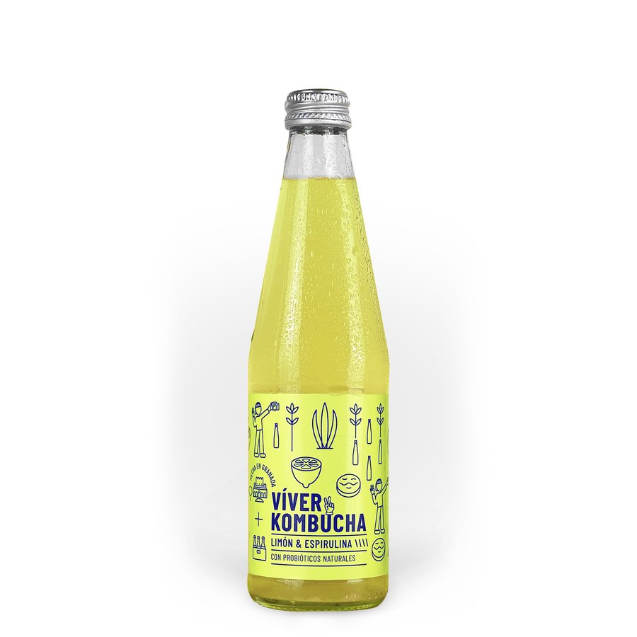 Kombucha VIVER limón&espirulina 330 ml