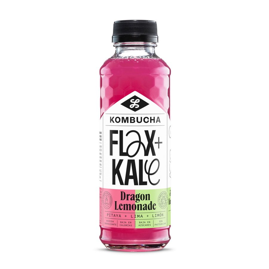 Kombucha refrigerada FLAX&KALE Dragon Lemonade 400 ml