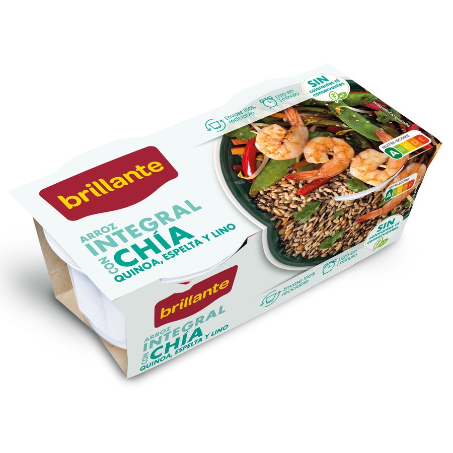 Arroz BRILLANTE integral con chía vasito 2x125 g